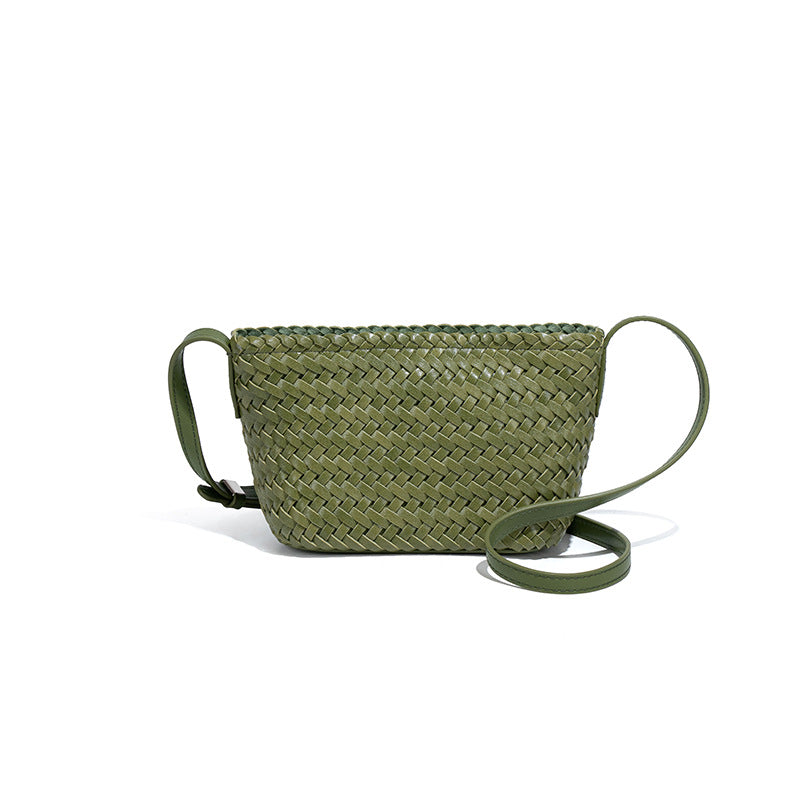 源头工厂手工编织包定制logo时尚清新百搭小方包休闲单肩斜跨包