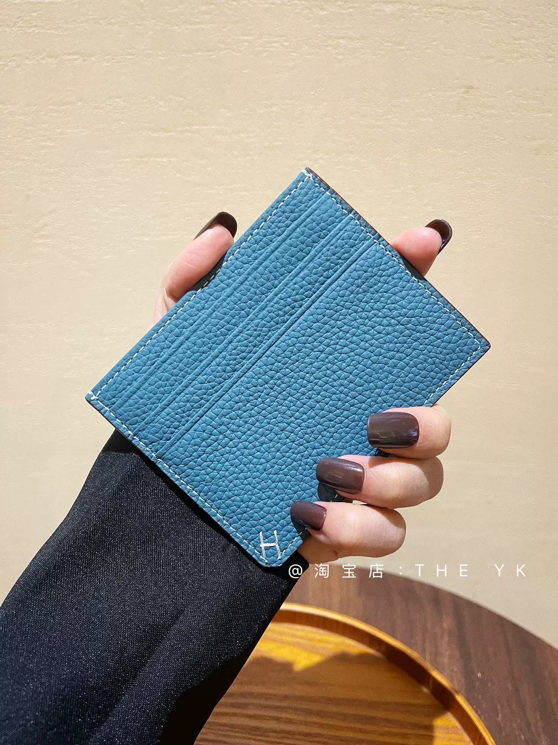 2025新款H薄款卡包一片式荔枝纹双面卡夹证件卡套男女通用零钱包