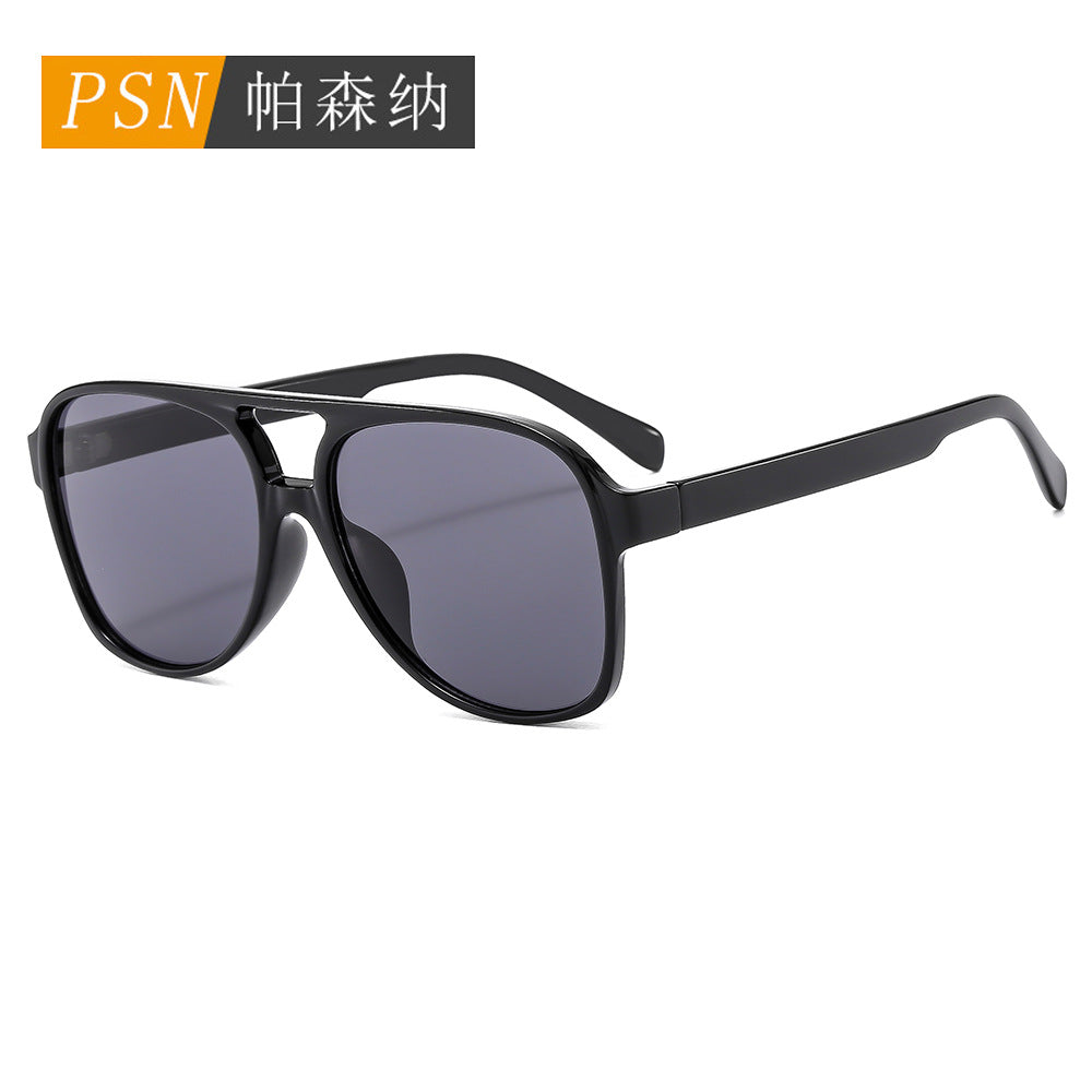 欧美复古PC双梁太阳镜跨境amz网红时装墨镜潮流男嘻哈太阳镜眼镜