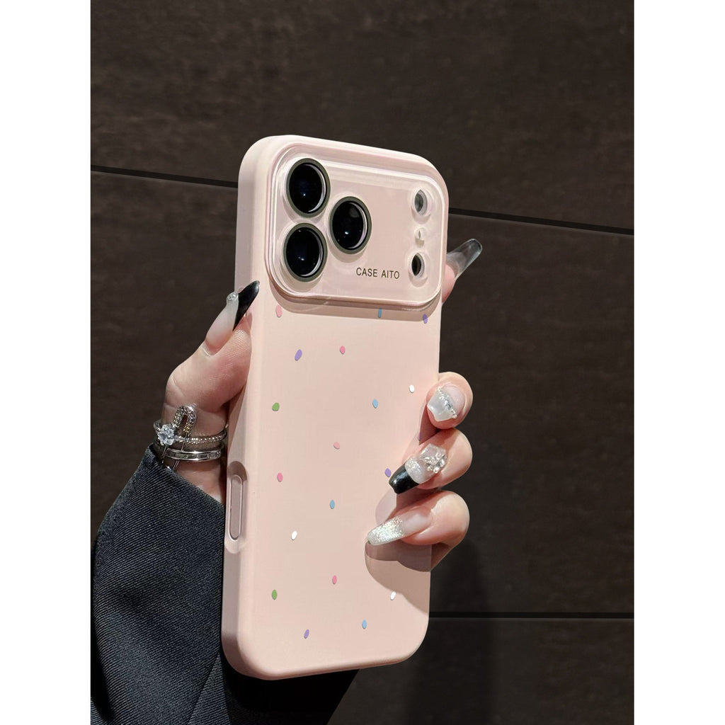 跨境彩色波点液态大视窗适用苹果17Promax手机壳简约iPhone16软套