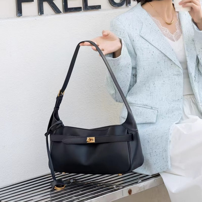 高品质B家欧货真皮女包rodeo腋下包时尚单肩横竖款hobo锁扣托特包