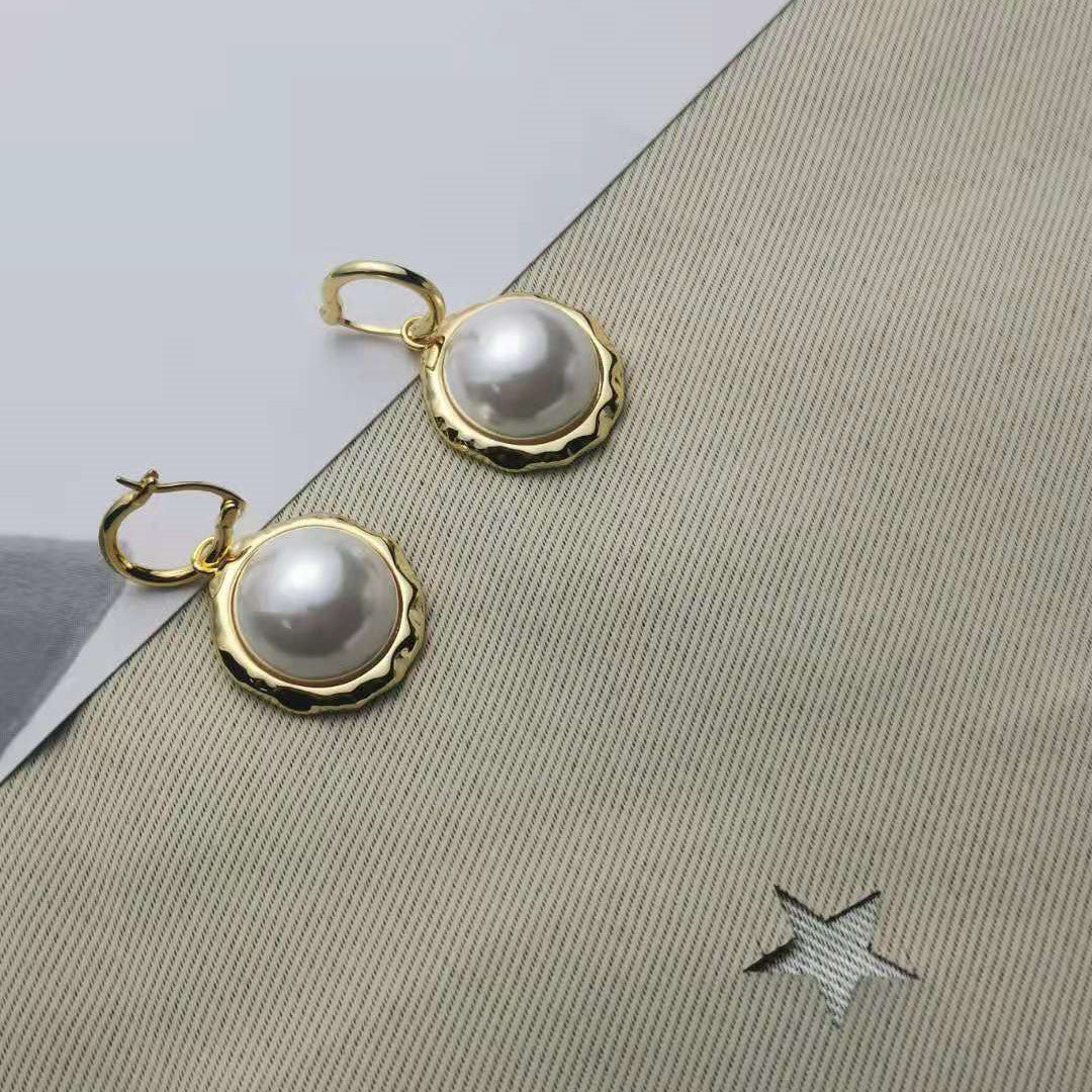 赛家2021新款珍珠耳环女复古潮气质优雅高级感巴洛克珍珠耳钩