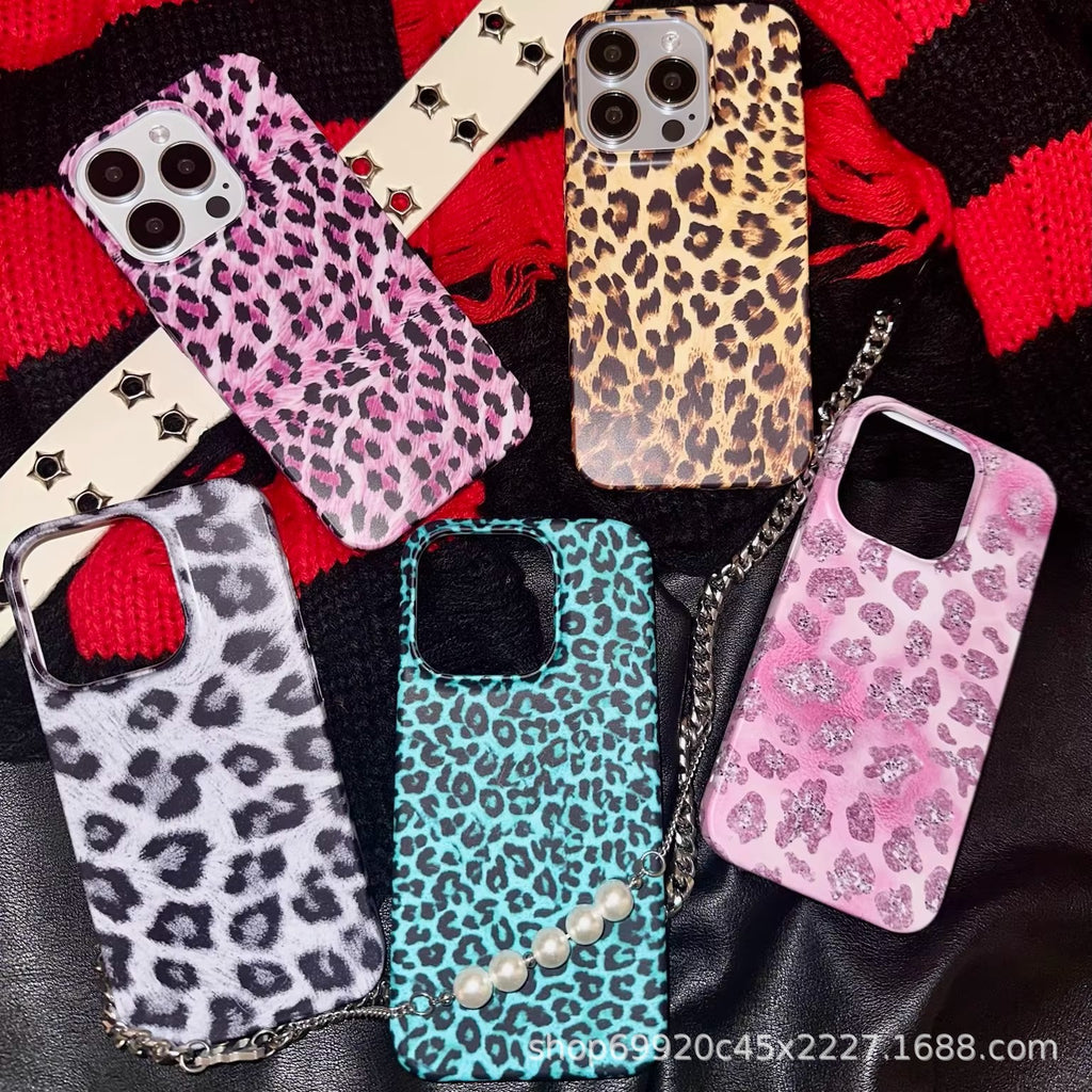 跨境爆款潮款豹纹适用苹果17Promax手机壳iPhone16菲林壳15女生14