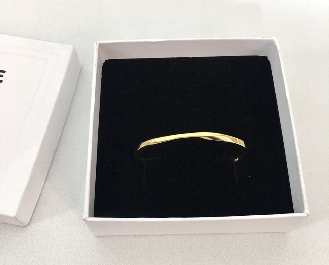 厂家批发赛家新款几何扭曲镶钻手镯高级感气质不规则扭扭开口手环