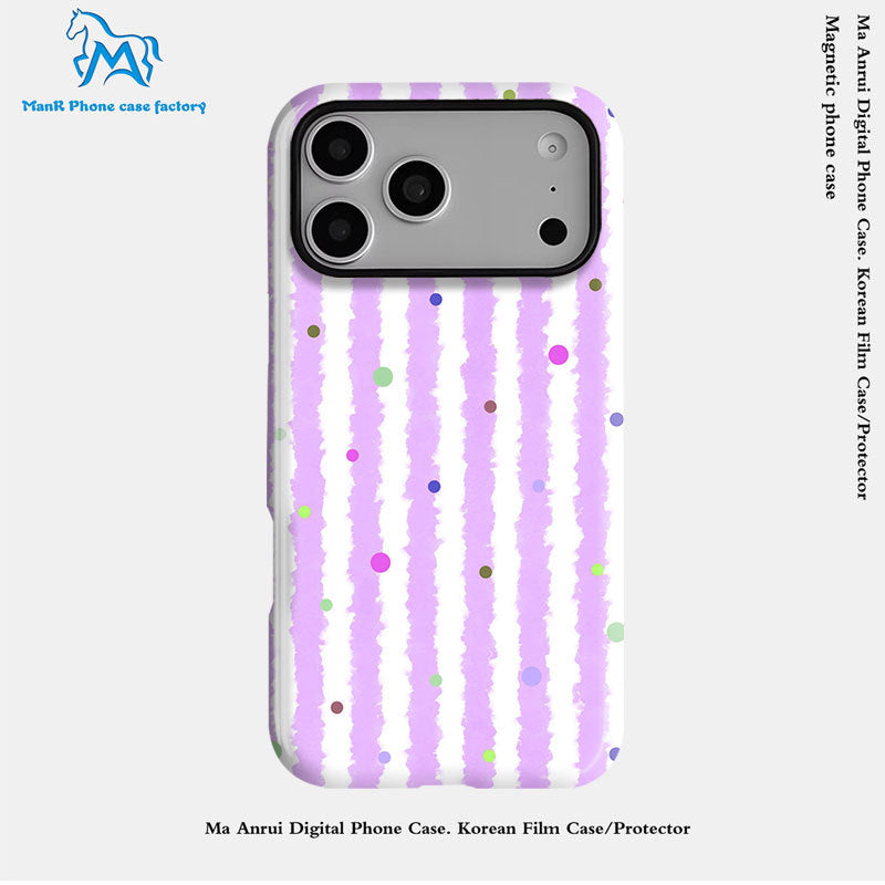 个性创意波点条纹菲林二合一适用苹果17pro手机壳iPhone16防摔套