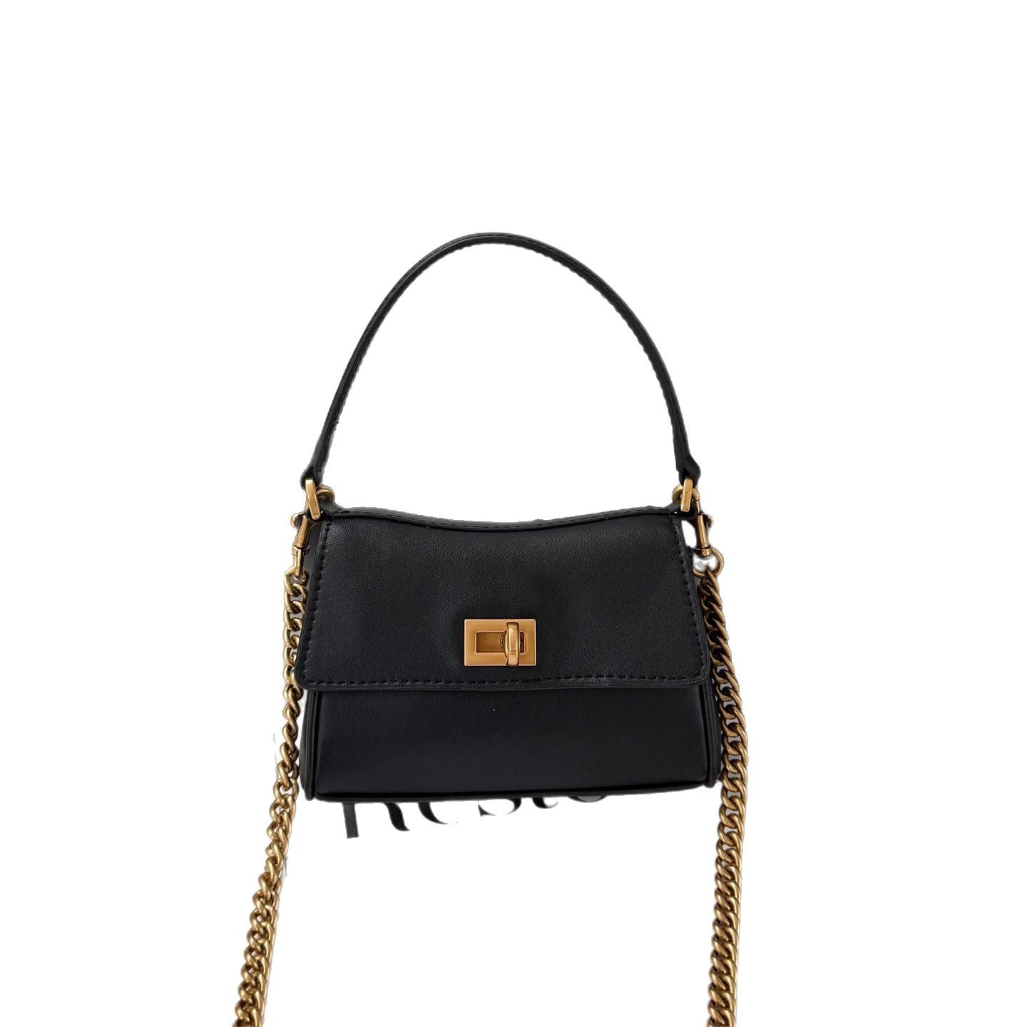 头层牛皮凯莉腋下包真皮托特包软皮手提包链条法棍包时尚斜挎包女