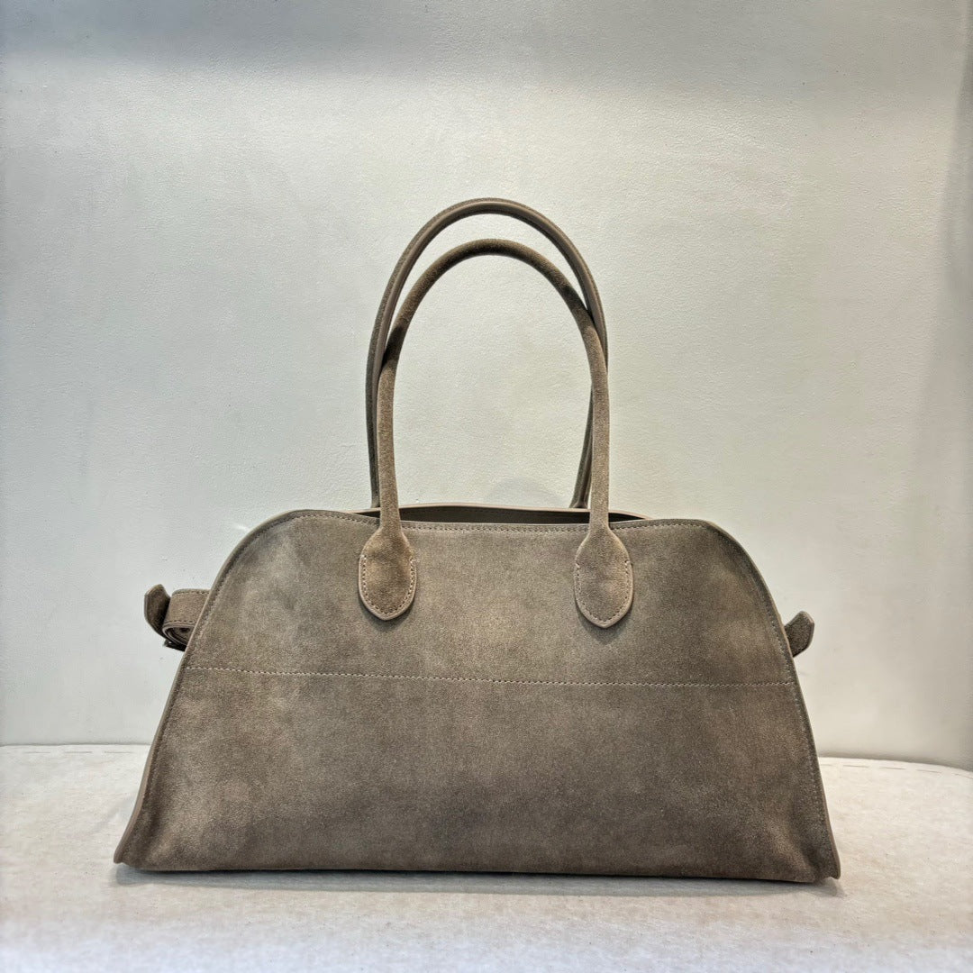 真皮麂皮托特包手提单 肩斜挎女包包新款编织时尚休闲通勤大容量