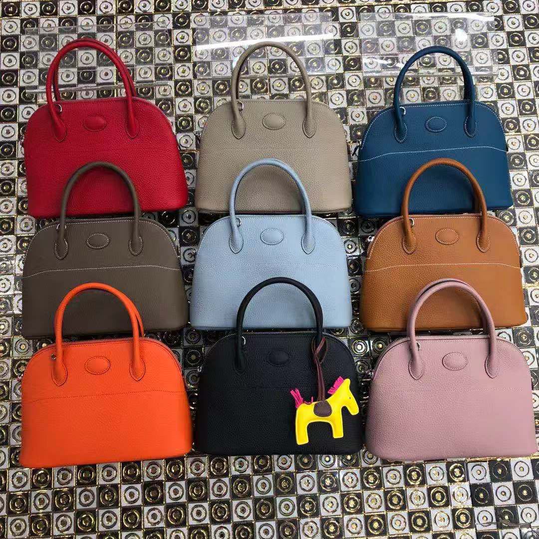 大牌仿牌 真皮贝壳包斜挎百搭保龄球包时尚通勤手提女包无痕代发