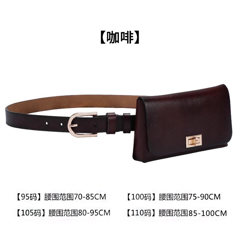 真皮腰带女装饰连衣裙收腰手机腰包夏季百搭配裙子西装细皮带时尚