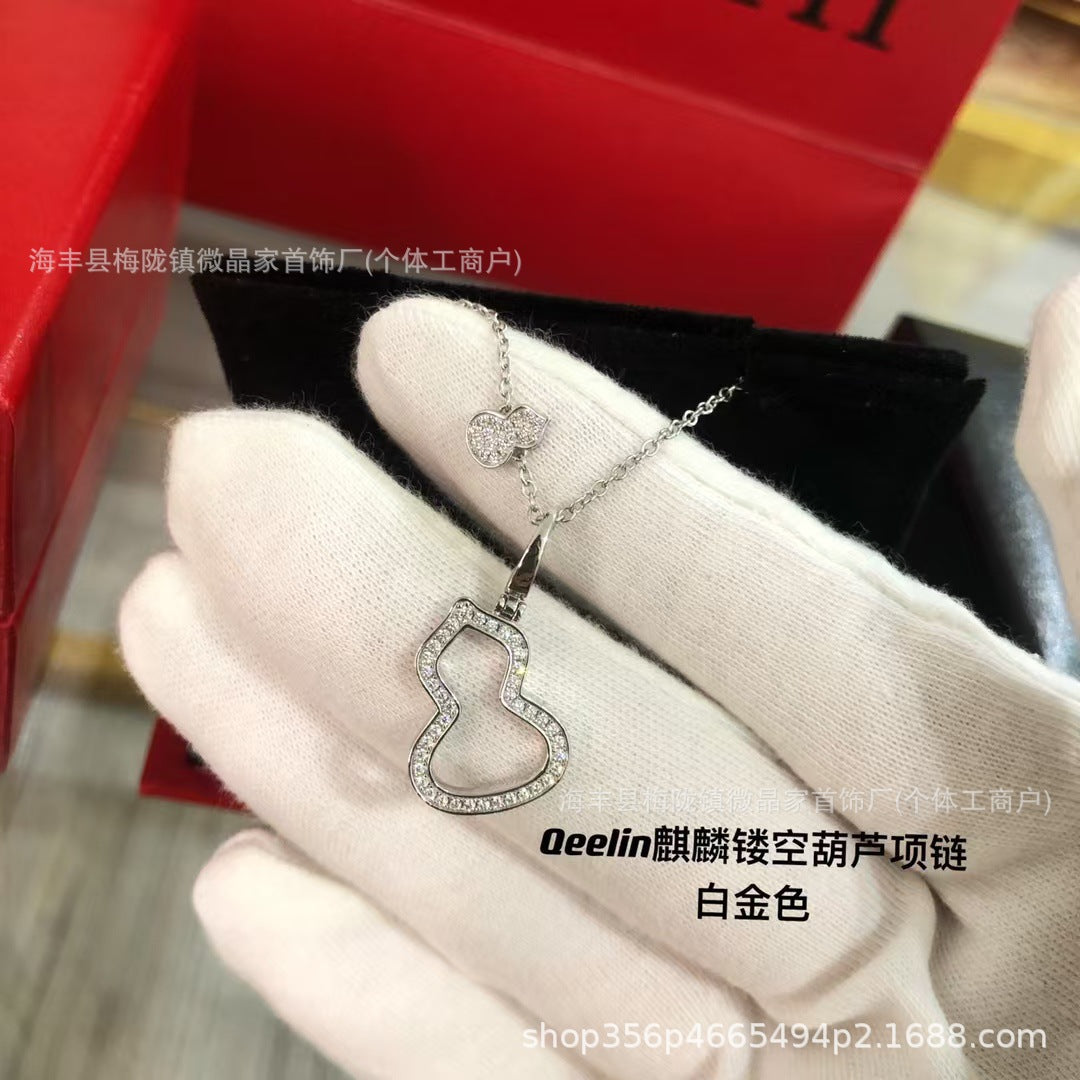 高版本葫芦福禄项链S925银镀18K玫瑰金CNC精工版厂家直销一件代发