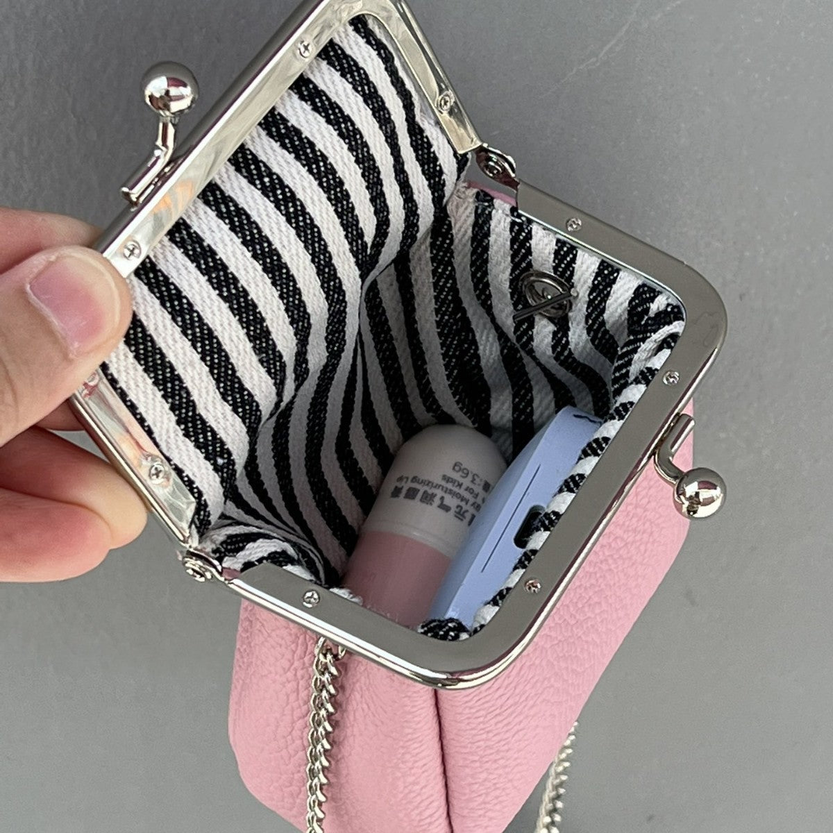 新款真皮迷你口红包ins风头层皮多功能口红盒便捷零钱硬币收纳包