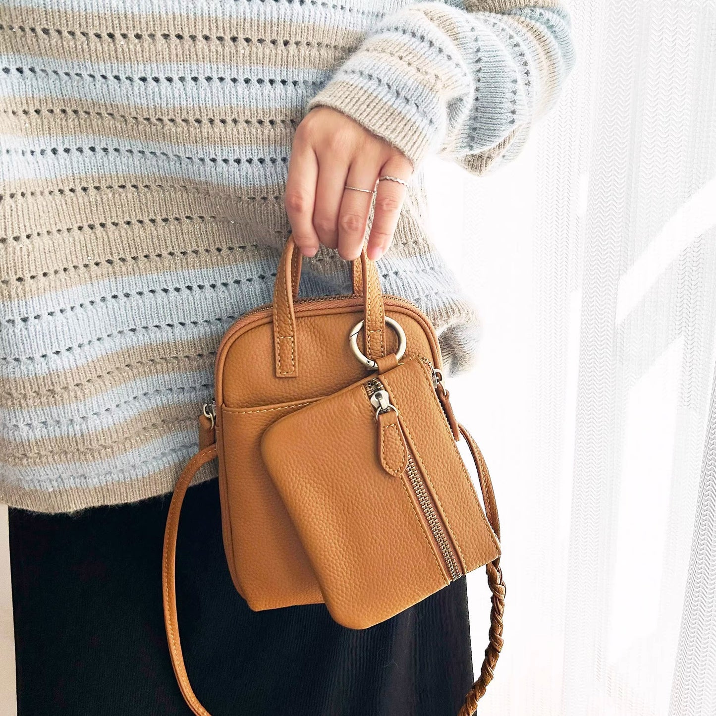 新款零钱钥匙包软皮文艺复古迷你小包包2024真皮手机包女斜挎小包