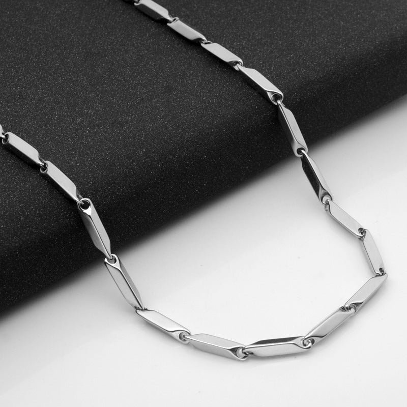 欧美跨境热销钛钢不掉色项链男士嘻哈小众女锁骨链necklace配饰品