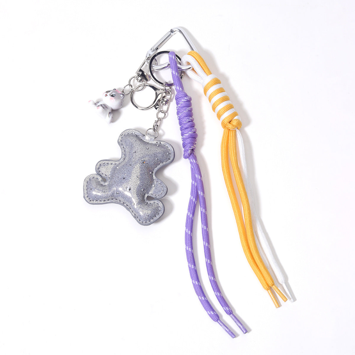 量大价优PU皮革充棉钻皮小熊树脂小猫咪织带包包挂件挂饰钥匙扣