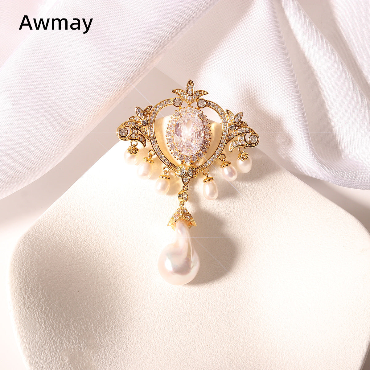 巴洛克宫廷珍珠胸针女高级感高端小众批发高档别针气质衣服西装