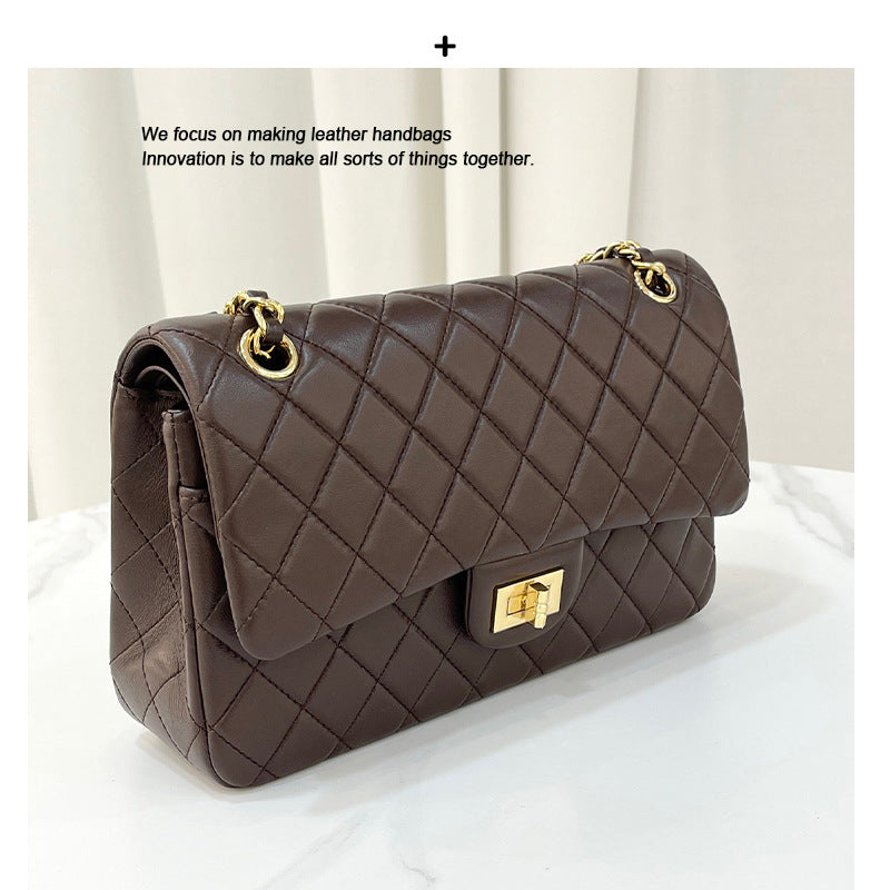 新款Cf手掌纹25cm大容量双链条单肩斜跨手拎潮范女包小资斜挎