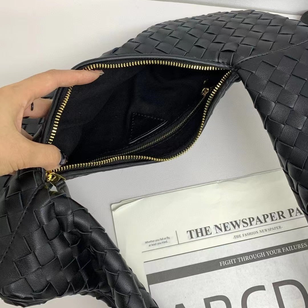 新款编织真皮羊皮和尚包化缘包托特包单肩手提女包大容量购物袋