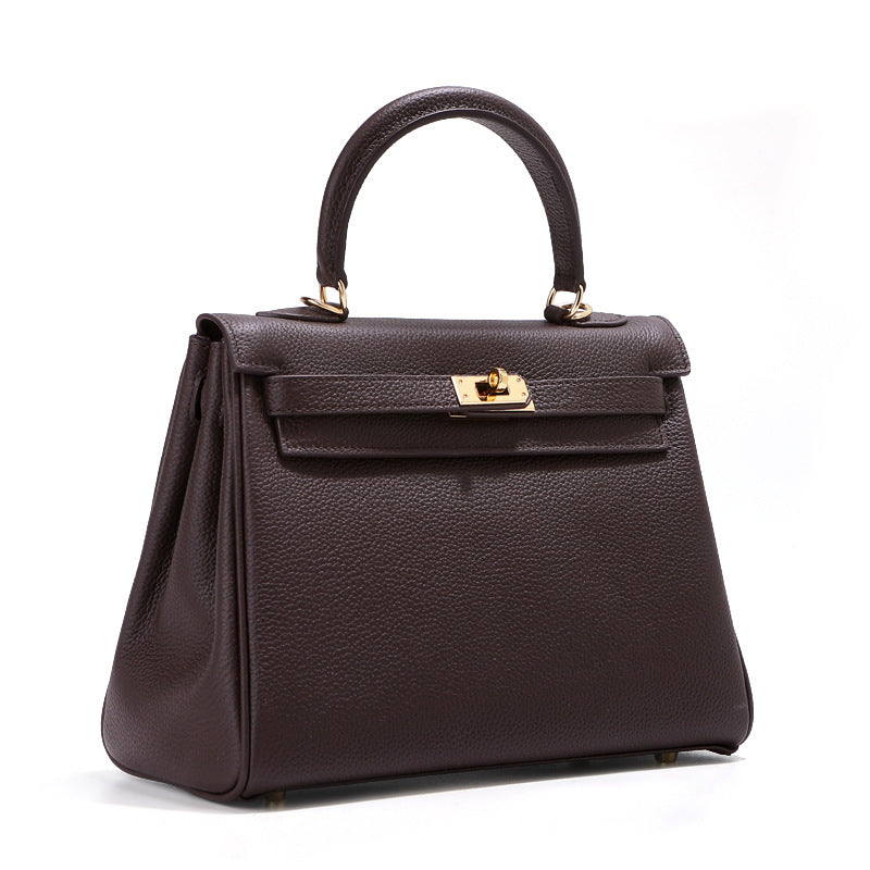 凯利包包头层牛皮大容量真皮女包铂金凯丽轻奢手提单肩斜挎包通勤