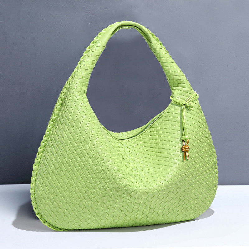 2025新款月牙女包全手工编织手提饺子包时尚百搭欧美风单肩腋下包