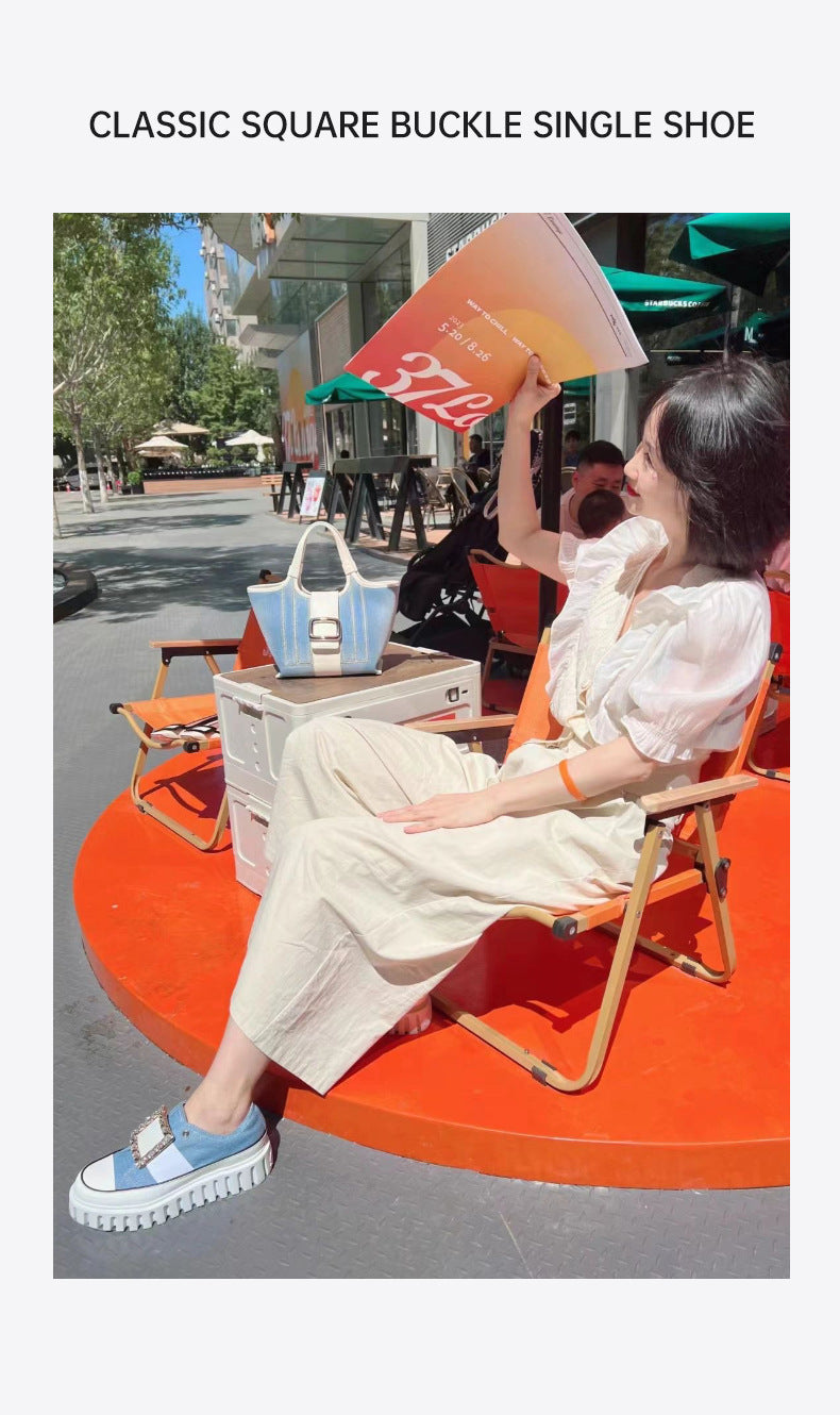 牛货~2026新款rv女鞋钻扣帆布鞋休闲运动鞋厚底板鞋百搭小白鞋