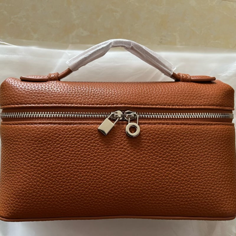 跨境LP饭盒包lp19盒子包真皮女包gigi同款piana手提单肩斜跨包女