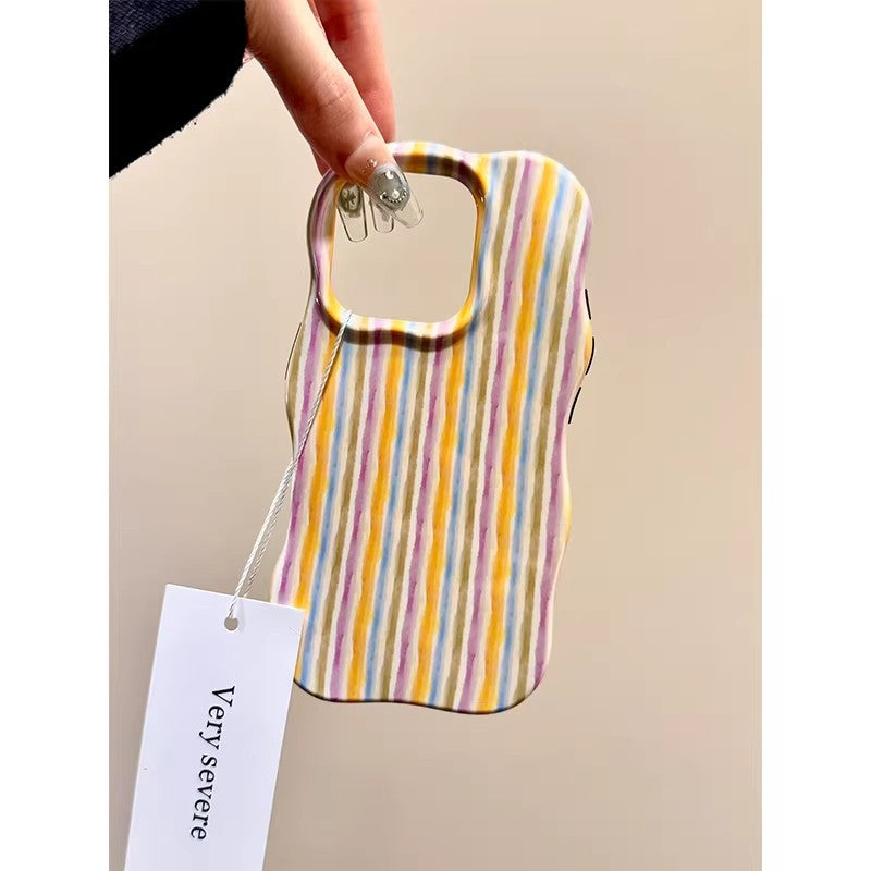 拼色条纹波浪形菲林二合一适用苹果17promax手机壳iPhone1615磁吸