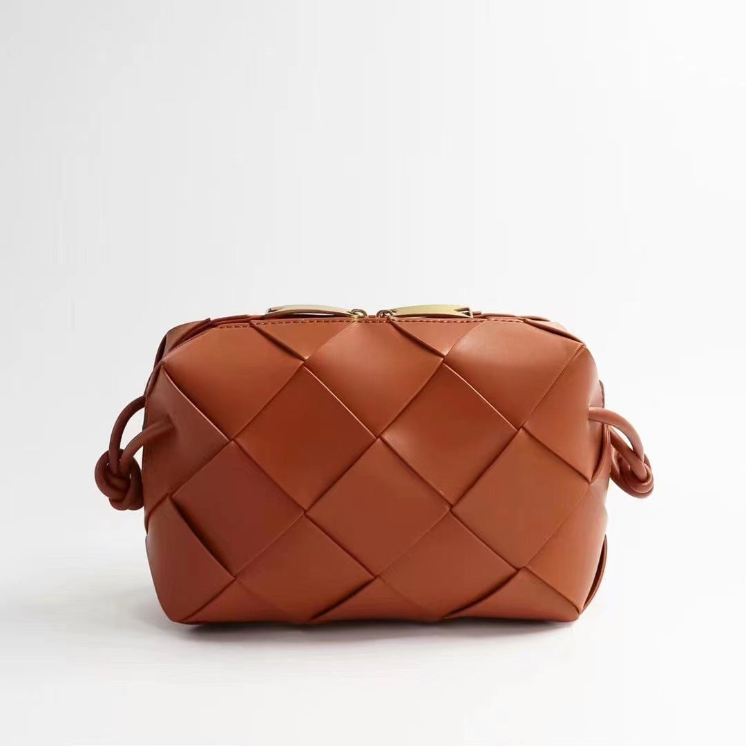 2022mini小香风菱格手提斜挎包ins百搭相机包编织单肩小盒子