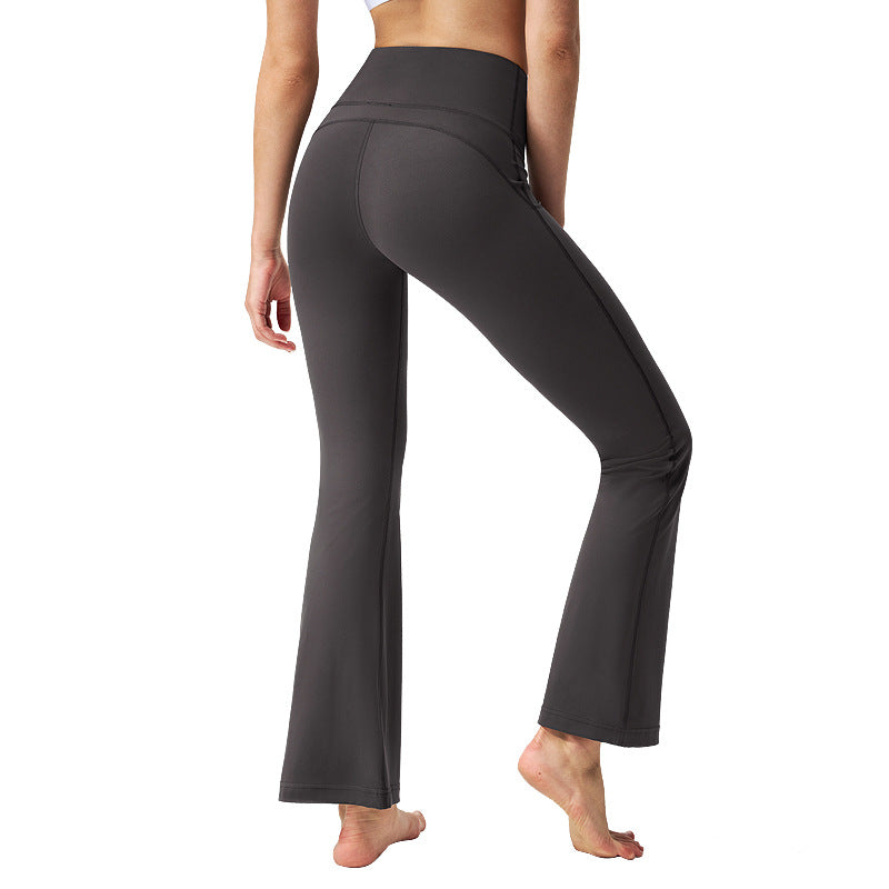 lulu阔腿紧身裤女超高腰提臀微喇紧身裤芯吸弹力运动健身长裤30"