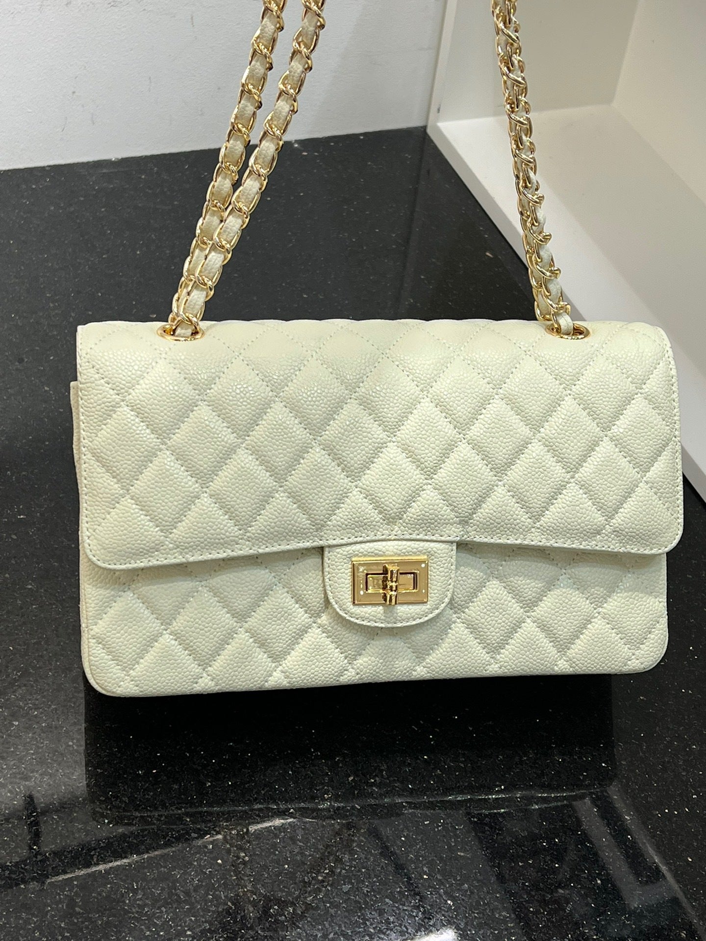 小香风链条包真皮鱼子酱菱格腋下包女新款高级感经典单肩斜挎方包