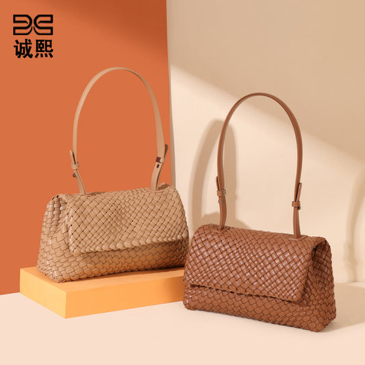 轻奢风高级感小众单肩腋下女包时尚手提包编织包包潮流百搭斜挎包