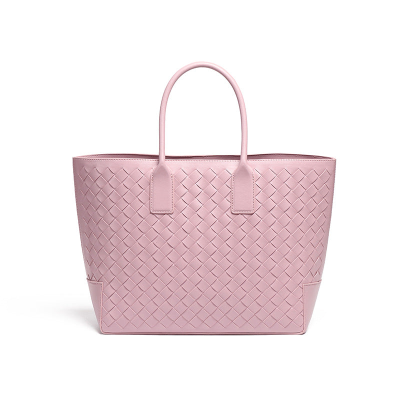 新款潮流大容量手提包通勤百搭手工编织女包跨境高级感子母托特包