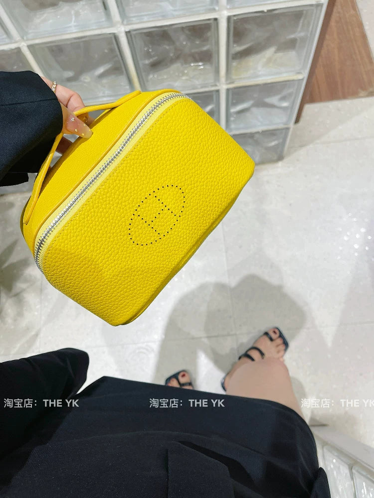 25款togo牛皮小鸡黄化妆包h大容量手拿洗漱包出差旅行随身收纳包