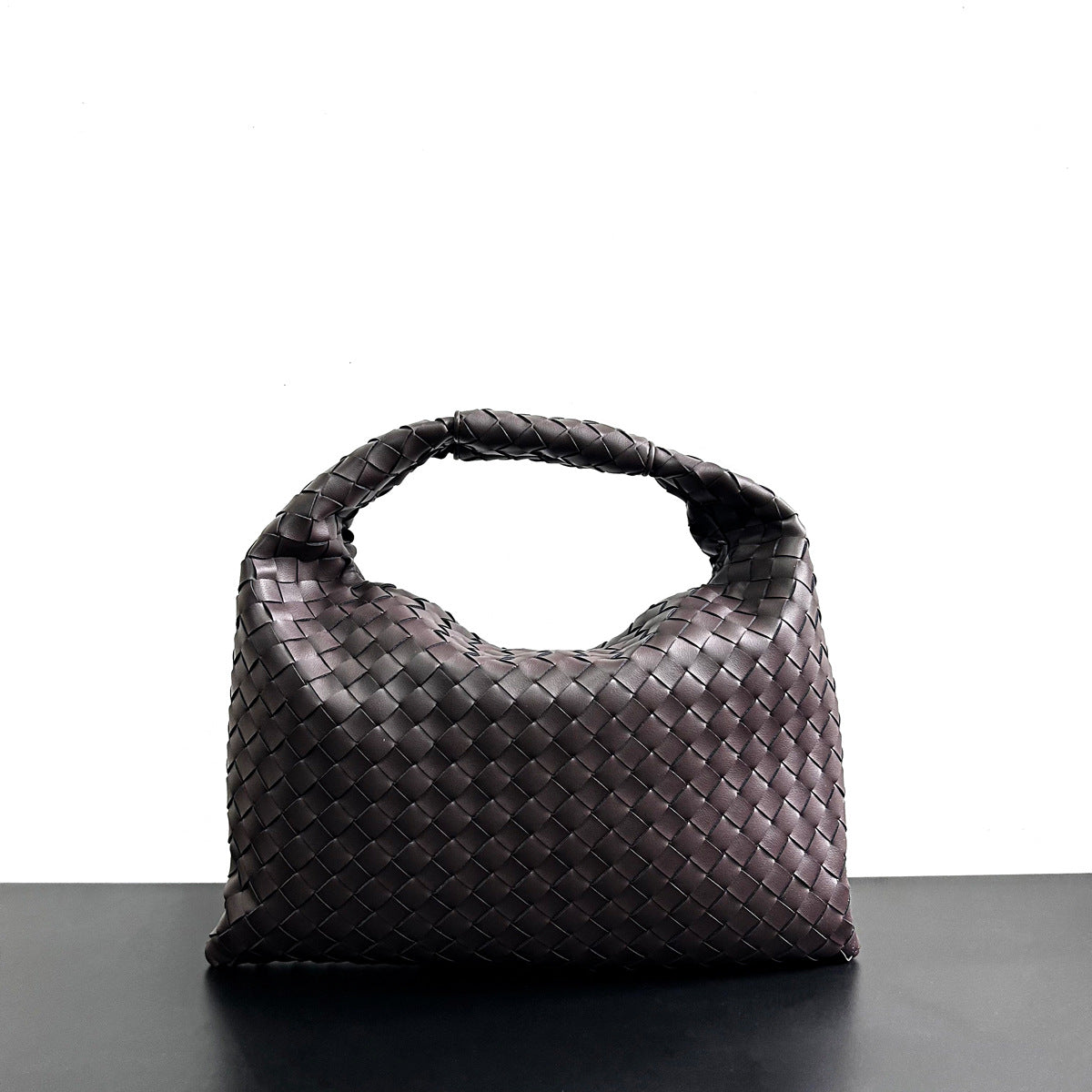 新款2023编织托特包秋冬大容量通勤包真牛皮单肩腋下包时尚手提包