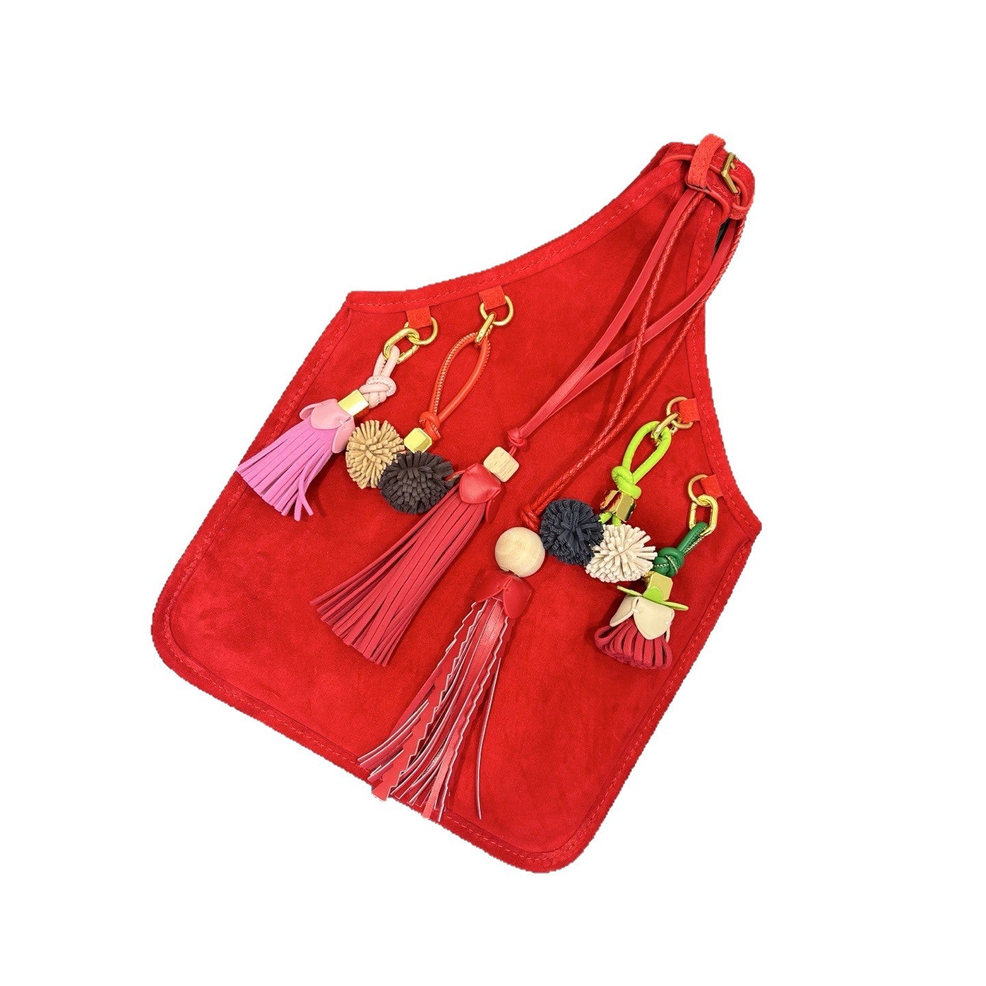 包包女2025新品网红撞色牛皮小众设计流苏手拎包简约时尚手提包潮