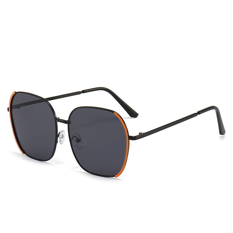夏季遮阳渐变色墨镜女高级感韩系网红同款出游防紫外线金属太阳镜