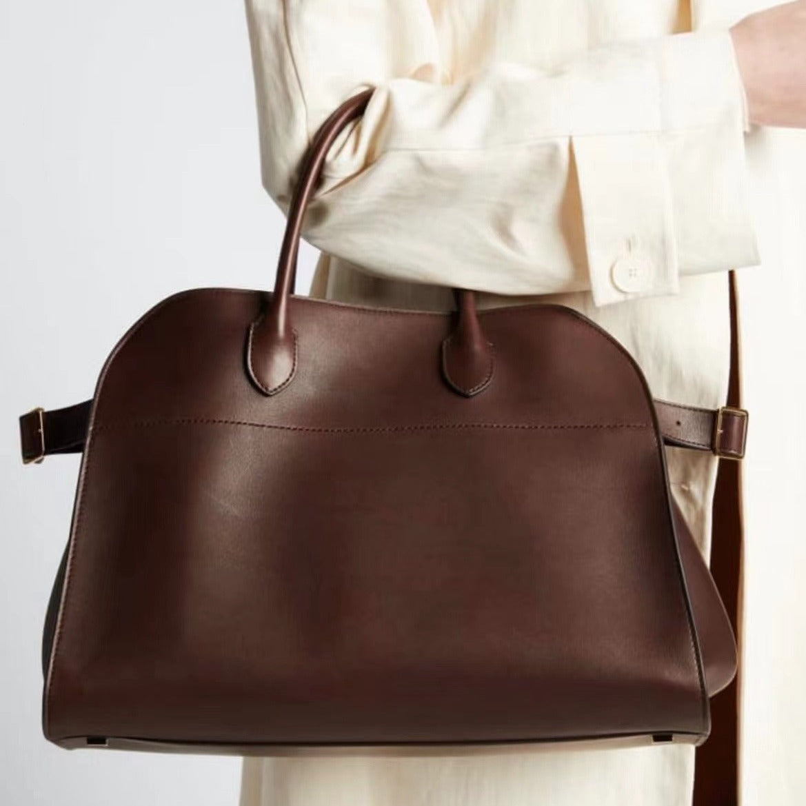 大牌The*Ro手提包真皮大容量通勤包牛皮麂皮董洁同款大牌品牌包批