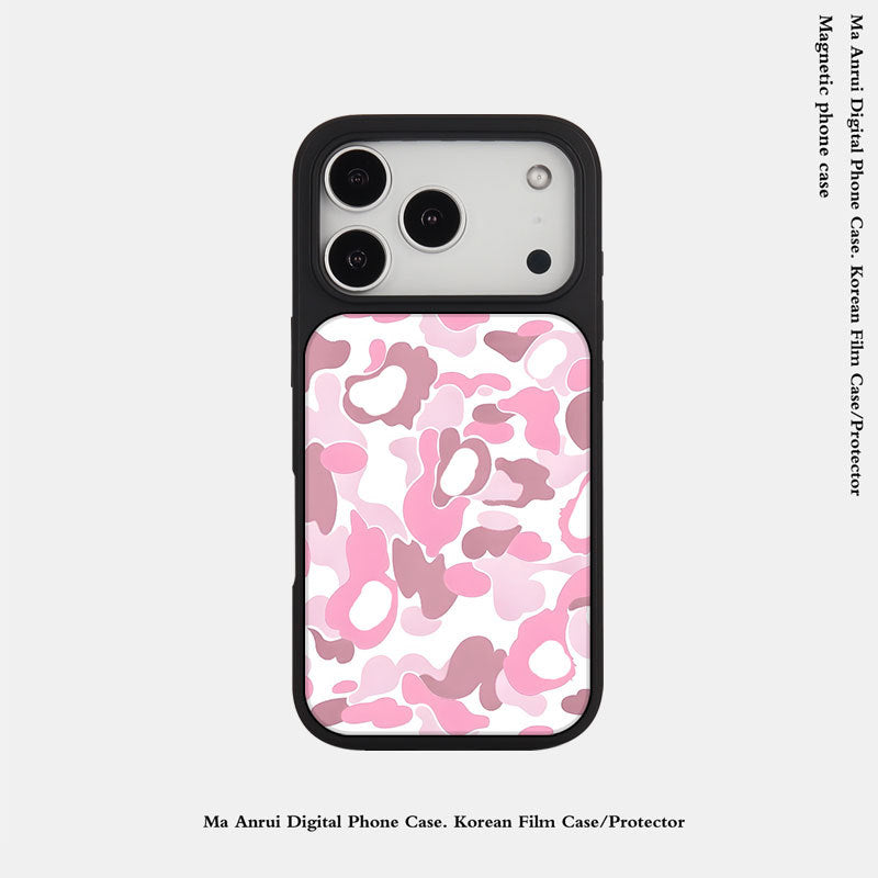 外贸跨境迷彩潮玩适用苹果16pro晶瓷手机壳iPhone17亚克力PC防摔