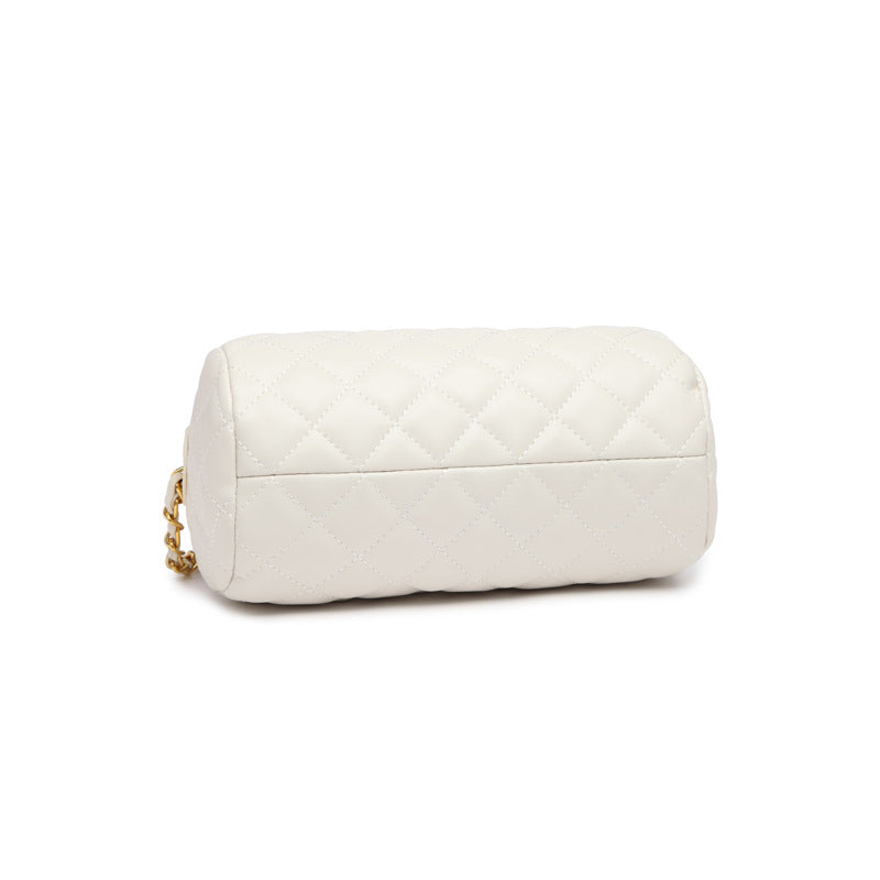 今年流行小众菱格链条枕头包夏季新款手提斜挎包网红爆款圆筒包女