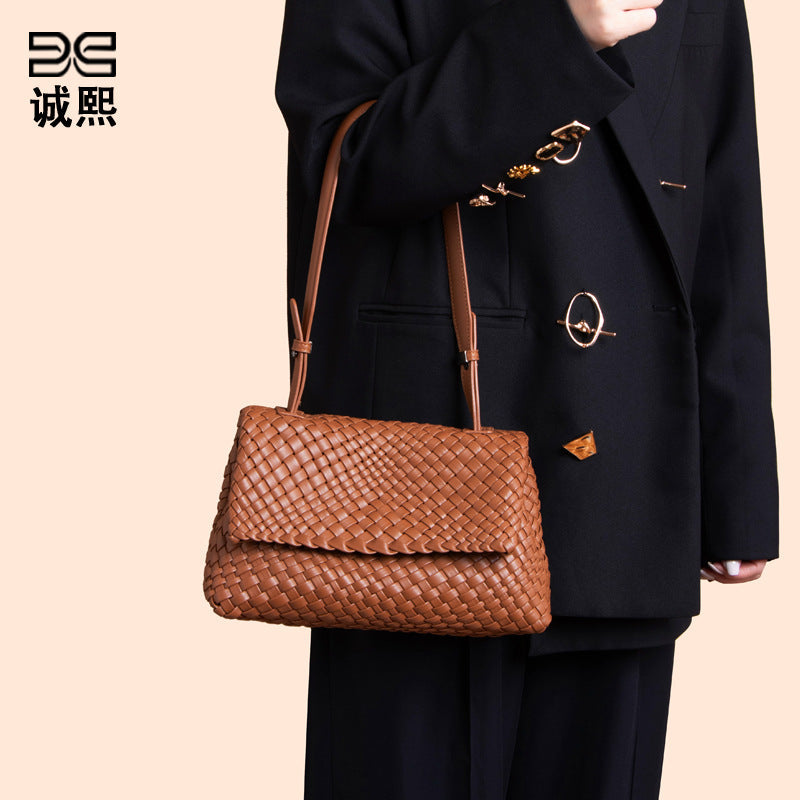 轻奢风高级感小众单肩腋下女包时尚手提包编织包包潮流百搭斜挎包