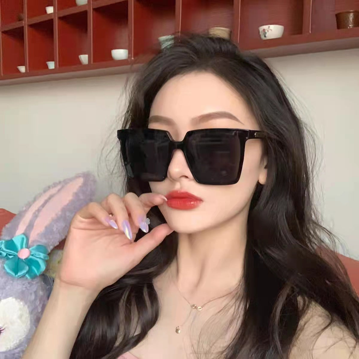 欧美时尚潮流方框太阳镜女网红方圆脸显瘦高级感防紫外线墨镜男士