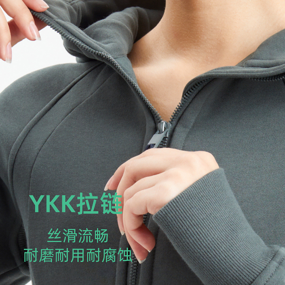 新款瑜伽服外套秋冬女透气抑菌拉链户外运动健身弹力连帽卫衣上衣