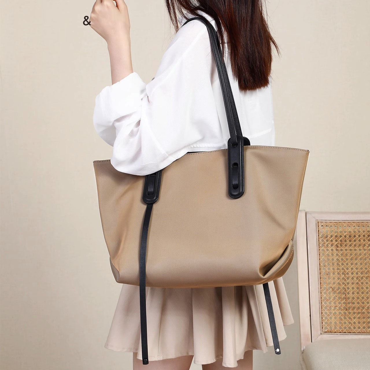 洋气大容量ins托特包时尚百搭放电脑文件韩版休闲单肩斜挎包代发