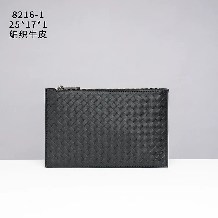 X&BV男手拿包真皮2020新款编织男包信封包商务休闲手抓包男手包男