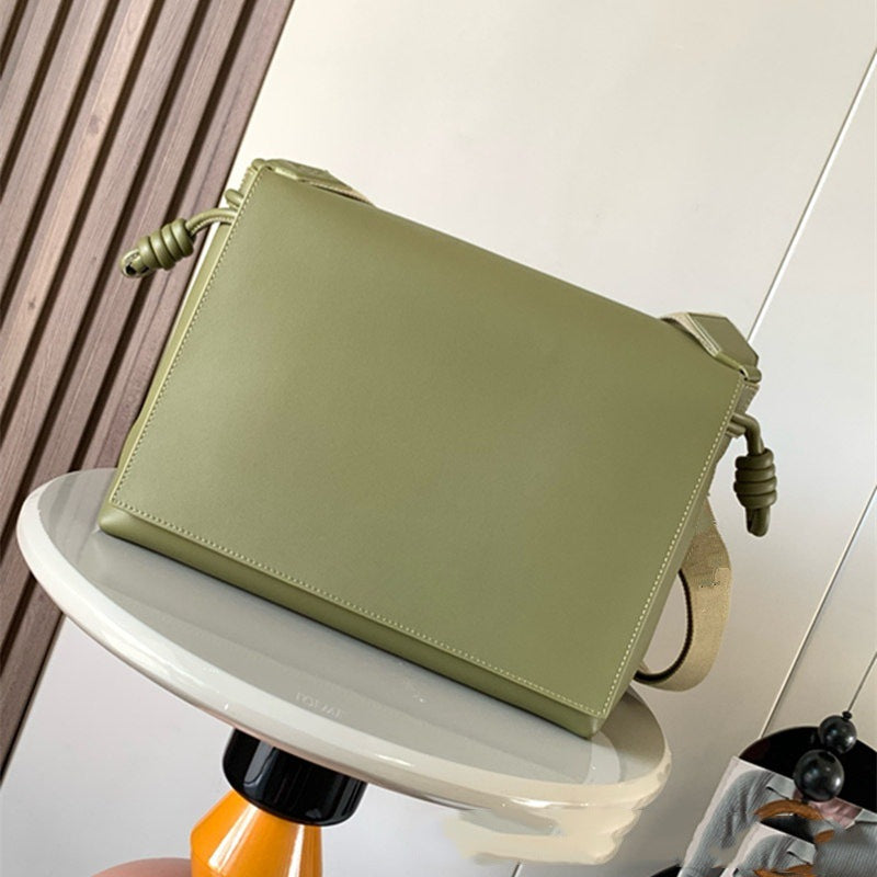 罗家 男女同款福袋邮差包斜挎ins通勤撞色大容量日常商务通勤实用