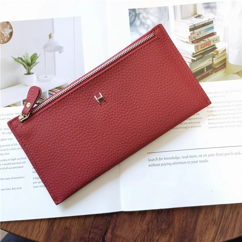 超薄真皮钱包女士2024新款高档头层牛皮手拿手机包卡包精致零钱包