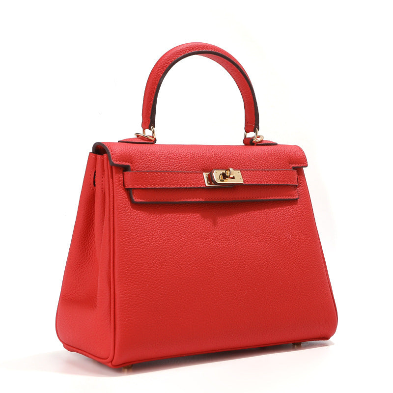 togo头层牛皮凯丽包高级感轻奢真皮女包通勤单肩斜挎包凯莉手提包