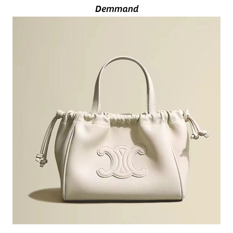 2023新款复古手提包凯旋门牛皮腋下托特包包女单肩斜挎包小众设计