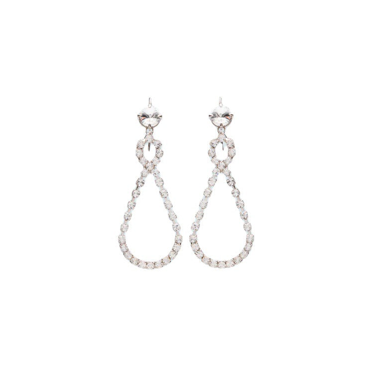 miu家早春系列新款8字仿水晶耳环女水钻耳钉大方气质同款