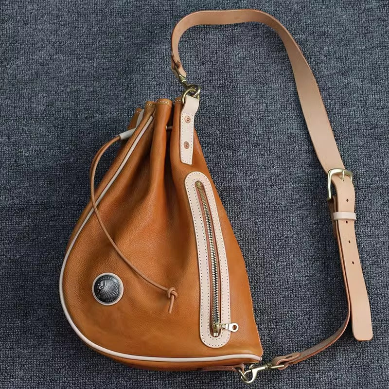 红月饺子包真皮防redmoon植鞣皮复古斜挎胸包哈雷男腰包机车包