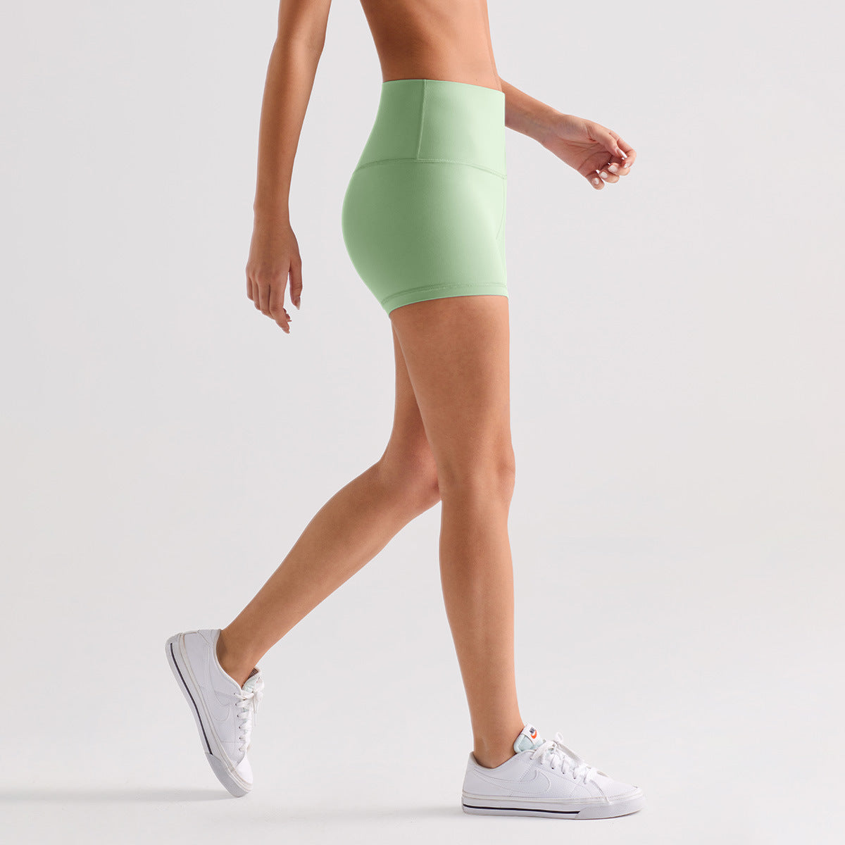 lulu磨毛瑜伽三分裤女高腰提臀健身骑行短裤速干外穿运动紧身短裤